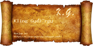 Kling György névjegykártya