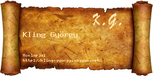 Kling György névjegykártya