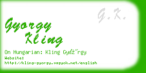 gyorgy kling business card